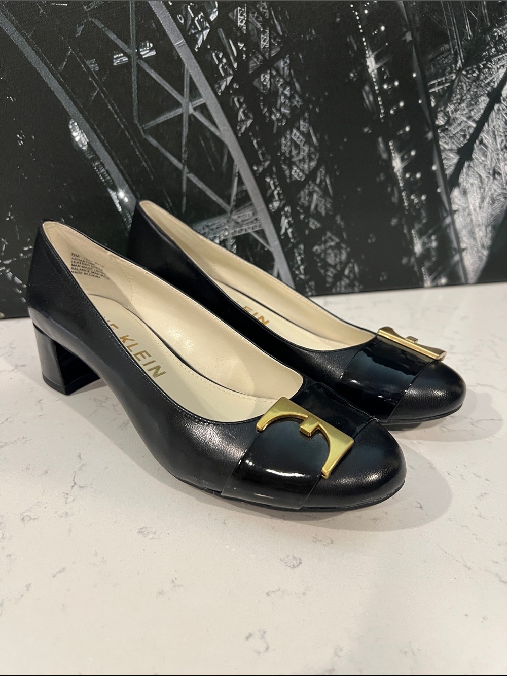 Anne Klein block-heel pump shoes size 8